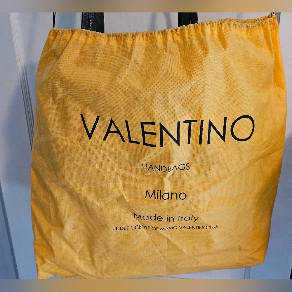 Valentino By Mario Valentino Black Leather Tote Bag - Picture 13 of 14